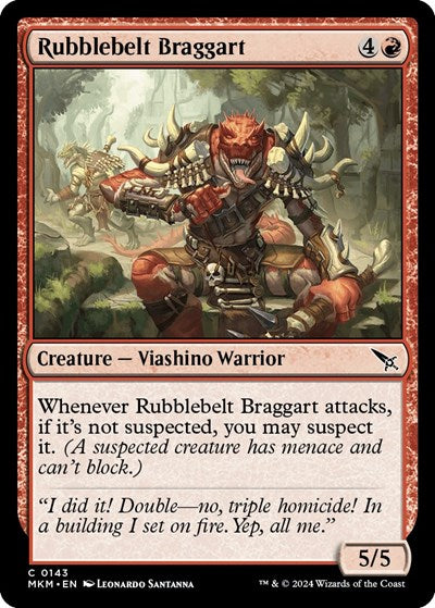 2024 Magic: The Gathering: Murders at Karlov Manor (MKM) - Rubblebelt Braggart (#143, Common) (, Near Mint)