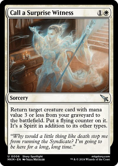 2024 Magic: The Gathering: Murders at Karlov Manor (MKM) - Call a Surprise Witness (#6, Uncommon) (, Near Mint)