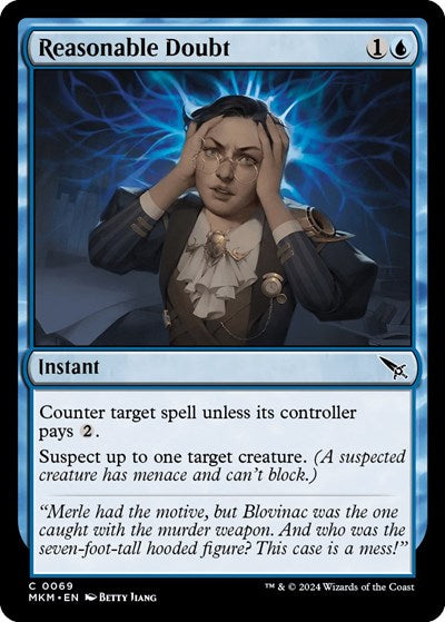2024 Magic: The Gathering: Murders at Karlov Manor (MKM) - Reasonable Doubt (#69, Common)