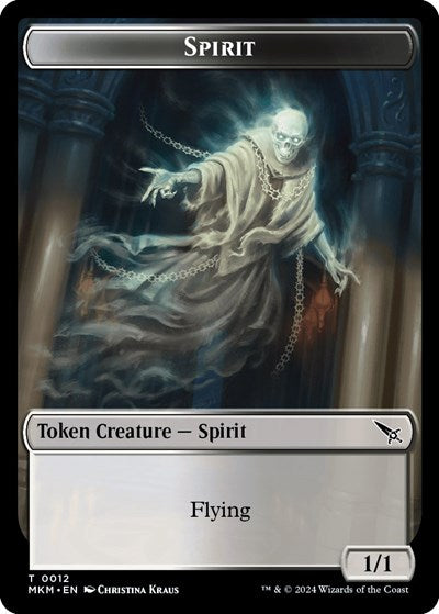 2024 Magic: The Gathering: Murders at Karlov Manor (MKM) - Spirit Token (#12, T) (, Near Mint)