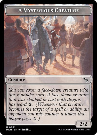 2024 Magic: The Gathering: Murders at Karlov Manor (MKM) - A Mysterious Creature Token (#21, T) (, Near Mint)