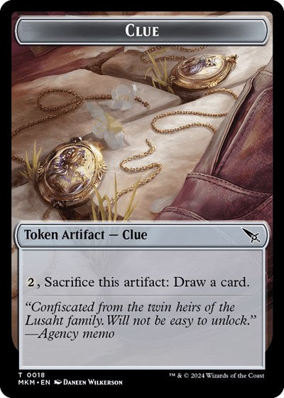 2024 Magic: The Gathering: Murders at Karlov Manor (MKM) - Clue 0018 A 0045 Double Sided Token (#18 // 45, T) (, Near Mint)