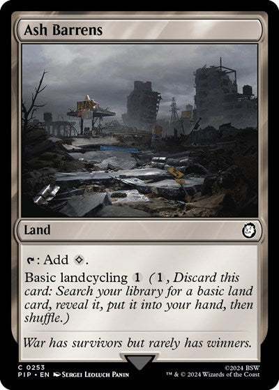 2024 Magic: The Gathering: Universes Beyond: Fallout (PIP) - Ash Barrens (#253, Common) (, Near Mint)