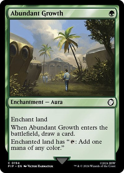 2024 Magic: The Gathering: Universes Beyond: Fallout (PIP) - Abundant Growth (#194, Common) (, Near Mint)