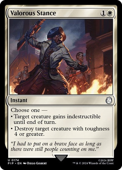 2024 Magic: The Gathering: Universes Beyond: Fallout (PIP) - Valorous Stance (#174, Uncommon) (, Near Mint)