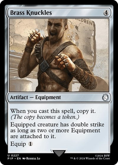 2024 Magic: The Gathering: Universes Beyond: Fallout (PIP) - Brass Knuckles (#227, Uncommon) (, Near Mint)