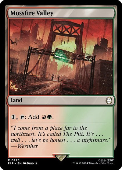 2024 Magic: The Gathering: Universes Beyond: Fallout (PIP) - Mossfire Valley (#273, Rare) (, Near Mint)