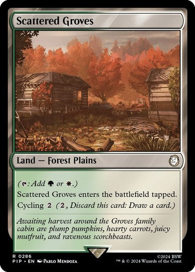 2024 Magic: The Gathering: Universes Beyond: Fallout (PIP) - Scattered Groves (#286, Rare) (, Near Mint)