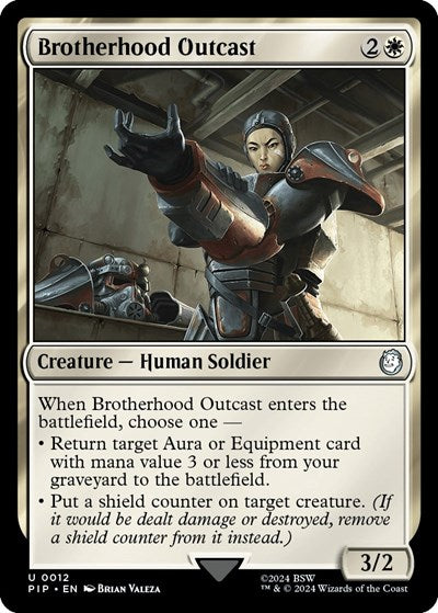 2024 Magic: The Gathering: Universes Beyond: Fallout (PIP) - Brotherhood Outcast (#12, Uncommon) (, Near Mint)