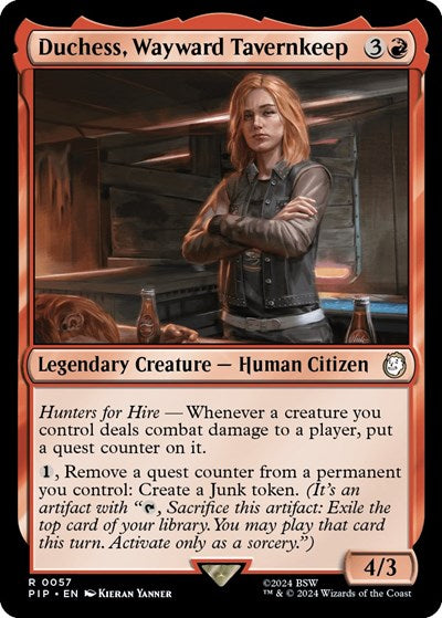 2024 Magic: The Gathering: Universes Beyond: Fallout (PIP) - Duchess Wayward Tavernkeep (#57, Rare) (, Near Mint)