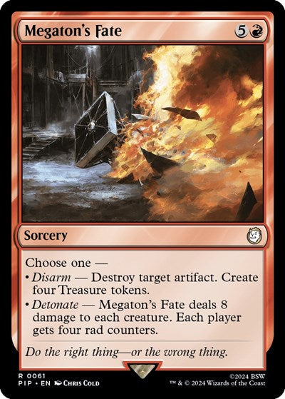 2024 Magic: The Gathering: Universes Beyond: Fallout (PIP) - Megatons Fate (#61, Rare) (, Near Mint)