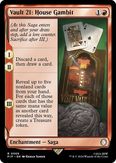 2024 Magic: The Gathering: Universes Beyond: Fallout (PIP) - Vault 21 House Gambit (#69, Rare) (, Near Mint)
