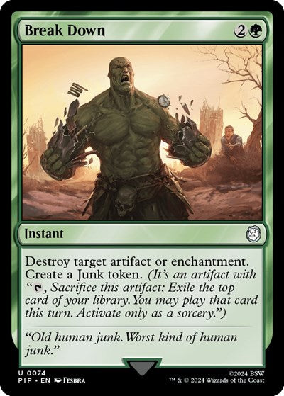 2024 Magic: The Gathering: Universes Beyond: Fallout (PIP) - Break Down (#74, Uncommon) (, Near Mint)