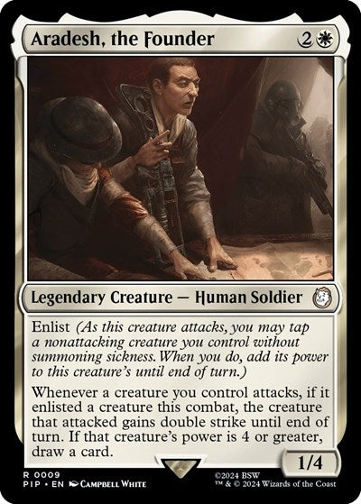 2024 Magic: The Gathering: Universes Beyond: Fallout (PIP) - Aradesh the Founder (#9, Rare) (, Near Mint)