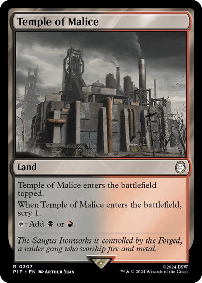 2024 Magic: The Gathering: Universes Beyond: Fallout (PIP) - Temple of Malice (#307, Rare) (, Near Mint)