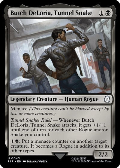 2024 Magic: The Gathering: Universes Beyond: Fallout (PIP) - Butch DeLoria Tunnel Snake (#43, Uncommon) (, Near Mint)