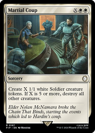2024 Magic: The Gathering: Universes Beyond: Fallout (PIP) - Martial Coup (#167, Rare) (, Near Mint)