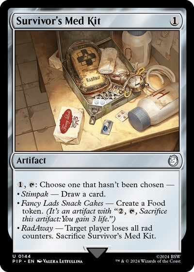 2024 Magic: The Gathering: Universes Beyond: Fallout (PIP) - Survivors Med Kit (#144, Uncommon) (, Near Mint)