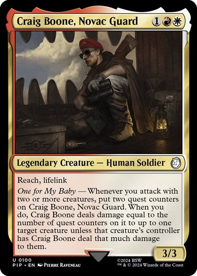 2024 Magic: The Gathering: Universes Beyond: Fallout (PIP) - Craig Boone Novac Guard (#100, Uncommon) (, Near Mint)