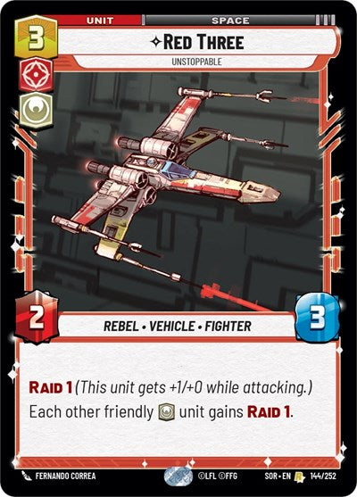 2024 Star Wars: Unlimited: Spark of Rebellion (SOR) - Red Three Unstoppable (#144/252, Rare) (, Near Mint)