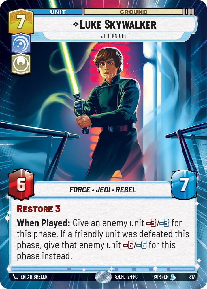 Luke Skywalker - Jedi Knight (Hyperspace) Spark of Rebellion Normal [SOR - 317] Legendary Near Mint