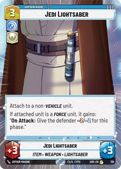 2024 Star Wars: Unlimited: Spark of Rebellion (SOR) - Jedi Lightsaber Hyperspace (#319, Rare) (, Near Mint)
