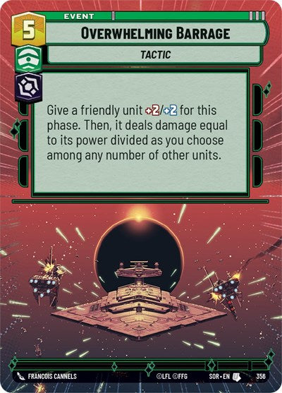 2024 Star Wars: Unlimited: Spark of Rebellion (SOR) - Overwhelming Barrage Hyperspace (#356, Uncommon) (, Near Mint)