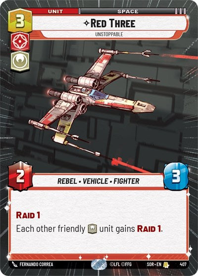 2024 Star Wars: Unlimited: Spark of Rebellion (SOR) - Red Three Unstoppable Hyperspace (#407, Rare) (, Near Mint)