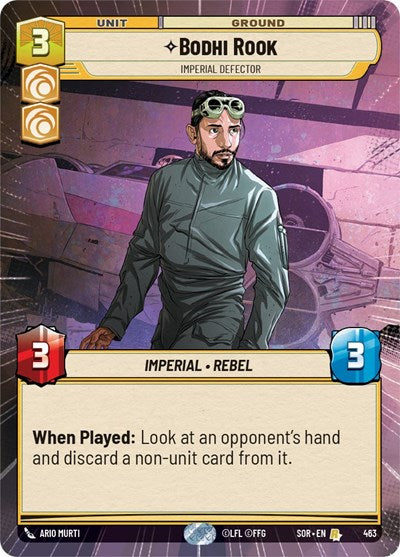 2024 Star Wars: Unlimited: Spark of Rebellion (SOR) - Bodhi Rook Imperial Defector Hyperspace (#463, Rare) (, Near Mint)
