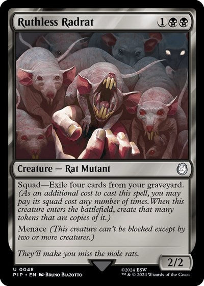 2024 Magic: The Gathering: Universes Beyond: Fallout (PIP) - Ruthless Radrat (#48, Uncommon) (, Near Mint)