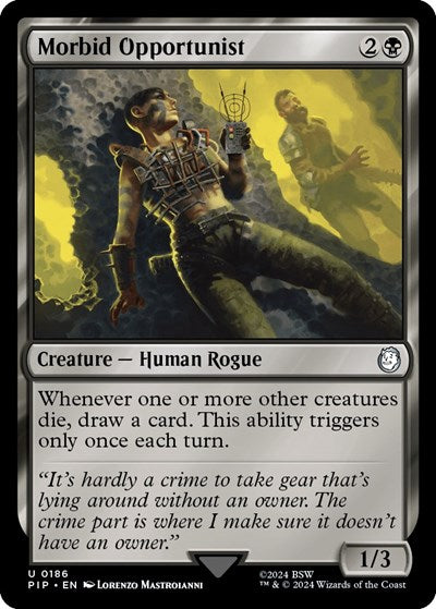 2024 Magic: The Gathering: Universes Beyond: Fallout (PIP) - Morbid Opportunist (#186, Uncommon) (, Near Mint)