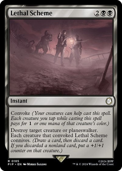 2024 Magic: The Gathering: Universes Beyond: Fallout (PIP) - Lethal Scheme (#185, Rare) (, Near Mint)