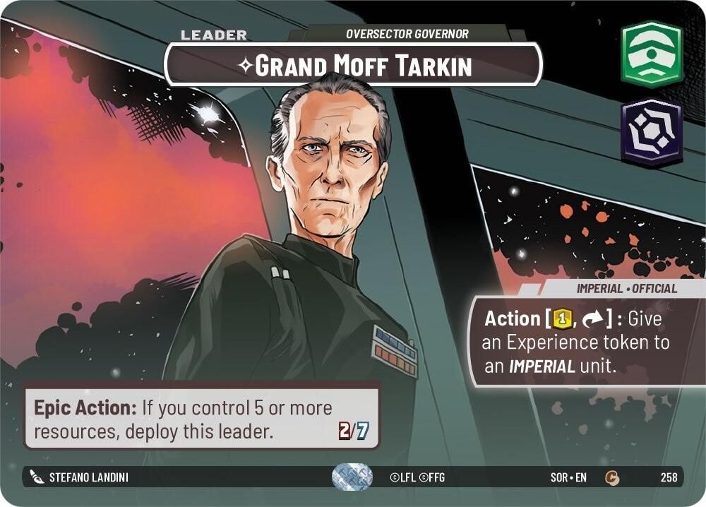 2024 Star Wars: Unlimited: Spark of Rebellion (SOR) - Grand Moff Tarkin Oversector Governor Showcase (#258, Common) (Foil, Near Mint)