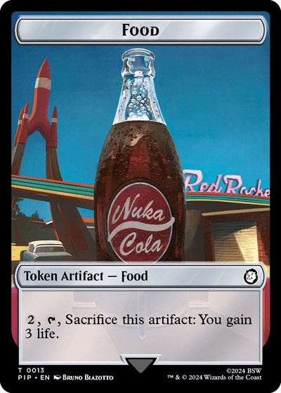 2024 Magic: The Gathering: Universes Beyond: Fallout (PIP) - Food 0013 Squirrel Double Sided Token (#13 // 9, T) (, Near Mint)