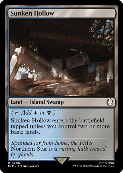 2024 Magic: The Gathering: Universes Beyond: Fallout (PIP) - Sunken Hollow (#296, Rare) (, Near Mint)