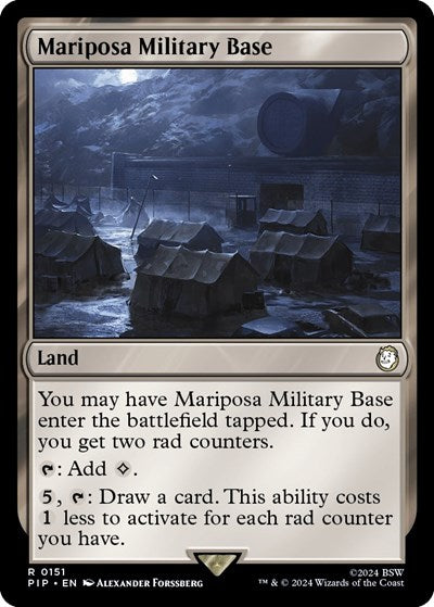 2024 Magic: The Gathering: Universes Beyond: Fallout (PIP) - Mariposa Military Base (#151, Rare) (, Near Mint)