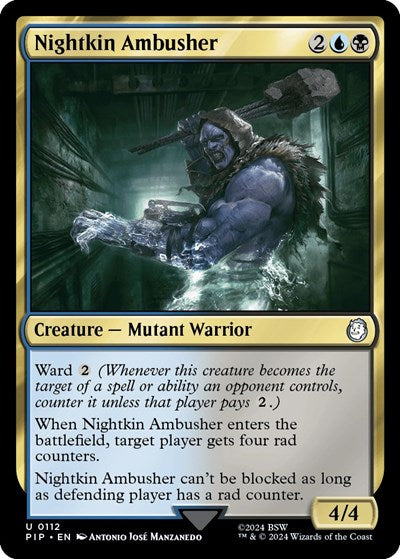 2024 Magic: The Gathering: Universes Beyond: Fallout (PIP) - Nightkin Ambusher (#112, Uncommon) (, Near Mint)
