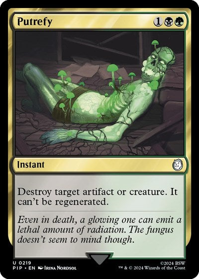 2024 Magic: The Gathering: Universes Beyond: Fallout (PIP) - Putrefy (#219, Uncommon) (, Near Mint)