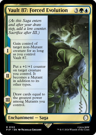 2024 Magic: The Gathering: Universes Beyond: Fallout (PIP) - Vault 87 Forced Evolution (#122, Rare) (, Near Mint)