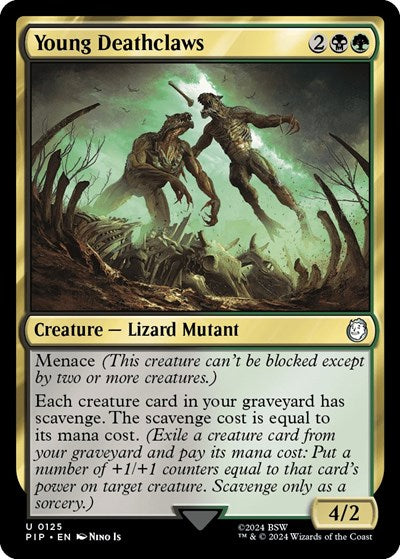 2024 Magic: The Gathering: Universes Beyond: Fallout (PIP) - Young Deathclaws (#125, Uncommon) (, Near Mint)