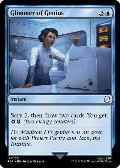 2024 Magic: The Gathering: Universes Beyond: Fallout (PIP) - Glimmer of Genius (#176, Uncommon) (, Near Mint)