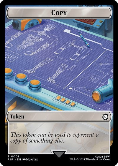 2024 Magic: The Gathering: Universes Beyond: Fallout (PIP) - Copy Treasure 0019 Double Sided Token (#1 // 19, T) (Foil, Near Mint)
