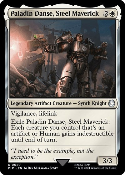 2024 Magic: The Gathering: Universes Beyond: Fallout (PIP) - Paladin Danse Steel Maverick (#20, Uncommon) (, Near Mint)