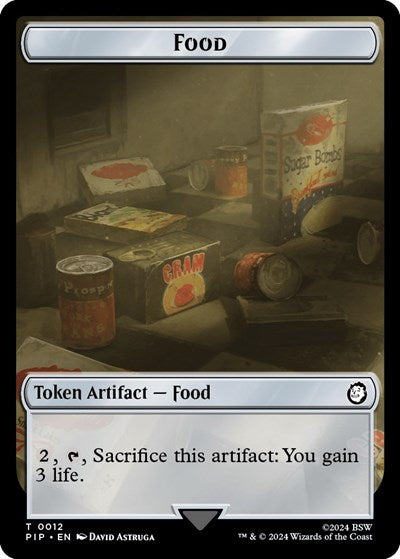 2024 Magic: The Gathering: Universes Beyond: Fallout (PIP) - Food 0012 Clue Double Sided Token (#12 // 11, T) (Foil, Near Mint)