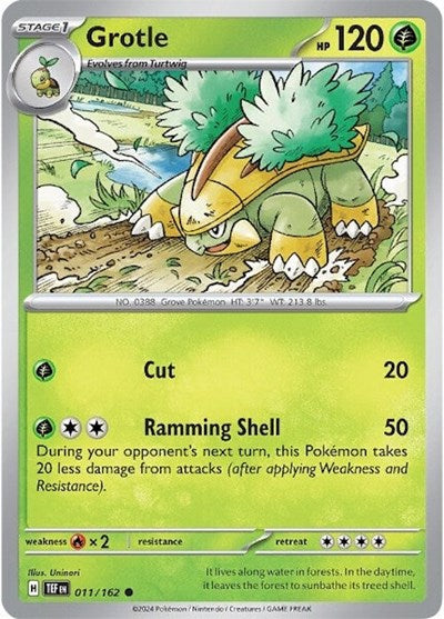 2024 Pokemon: SV05: Temporal Forces (TEF) - Grotle 011 162 (#011/162, Common) (, Near Mint)