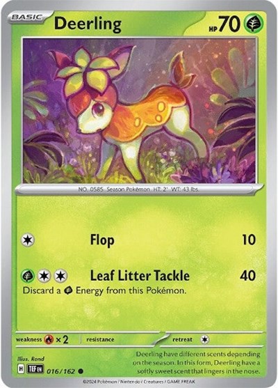 2024 Pokemon: SV05: Temporal Forces (TEF) - Deerling 016 162 (#016/162, Common) (, Near Mint)