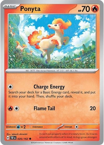 2024 Pokemon: SV05: Temporal Forces (TEF) - Ponyta (#026/162, Common) (, Near Mint)