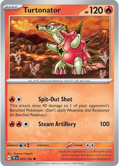 2024 Pokemon: SV05: Temporal Forces (TEF) - Turtonator (#035/162, Common) (, Near Mint)