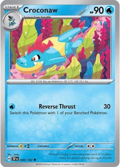 2024 Pokemon: SV05: Temporal Forces (TEF) - Croconaw (#040/162, Common) (, Near Mint)