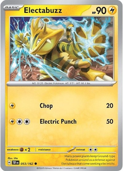 2024 Pokemon: SV05: Temporal Forces (TEF) - Electabuzz (#053/162, Common) (, Near Mint)